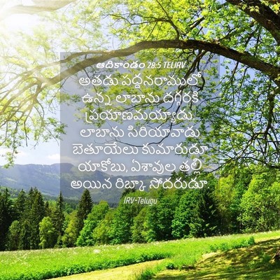 Picture 04 - ఆదికాండం 28:5 TELIRV - అతడు పద్దనరాములో - Bible Verse Picture