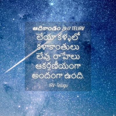 Picture 04 - ఆదికాండం 29:17 TELIRV - లేయా కళ్ళలో - Bible Verse Picture