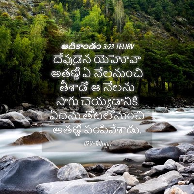 Picture 04 - ఆదికాండం 3:23 TELIRV - దేవుడైన యెహోవా - Bible Verse Picture