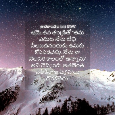 Picture 04 - ఆదికాండం 31:35 TELIRV - ఆమె తన తండ్రితో - Bible Verse Picture