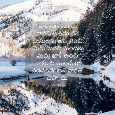 Picture 04 - ఆదికాండం 32:16 TELIRV - వాటిని అతడు తన - Bible Verse Picture