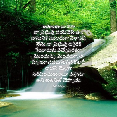 Picture 04 - ఆదికాండం 33:14 TELIRV - నా ప్రభువు దయచేసి - Bible Verse Picture
