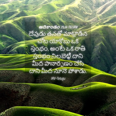 Picture 04 - ఆదికాండం 35:14 TELIRV - దేవుడు తనతో - Bible Verse Picture