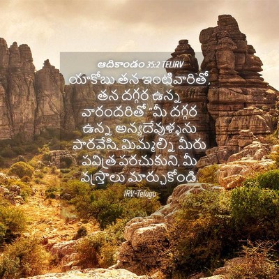 Picture 04 - ఆదికాండం 35:2 TELIRV - యాకోబు తన - Bible Verse Picture