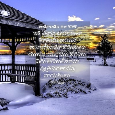 Picture 04 - ఆదికాండం 36:18 TELIRV - ఇక ఏశావు భార్య, అనా - Bible Verse Picture