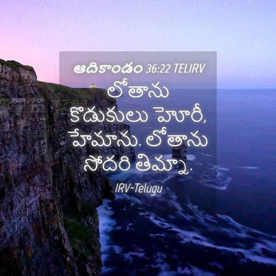 Picture 04 - ఆదికాండం 36:22 TELIRV - లోతాను కొడుకులు - Bible Verse Picture