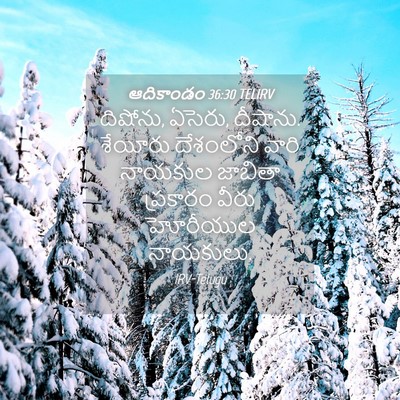 Picture 04 - ఆదికాండం 36:30 TELIRV - దిషోను, ఏసెరు, - Bible Verse Picture