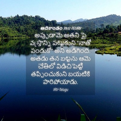 Picture 04 - ఆదికాండం 39:12 TELIRV - అప్పుడామె అతని పై - Bible Verse Picture