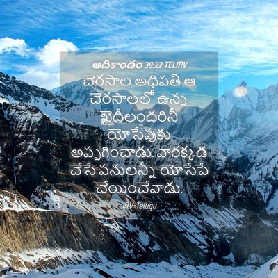 Picture 04 - ఆదికాండం 39:22 TELIRV - చెరసాల అధిపతి ఆ - Bible Verse Picture