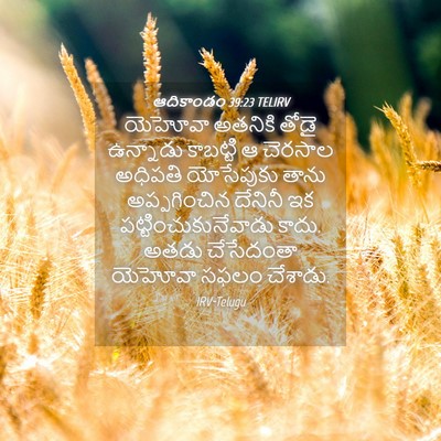 Picture 04 - ఆదికాండం 39:23 TELIRV - యెహోవా అతనికి - Bible Verse Picture