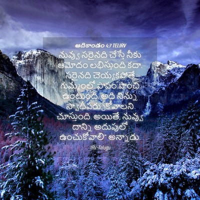 Picture 04 - ఆదికాండం 4:7 TELIRV - నువ్వు సరైనది - Bible Verse Picture