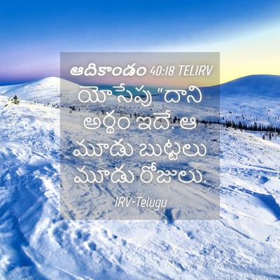 Picture 04 - ఆదికాండం 40:18 TELIRV - యోసేపు “దాని - Bible Verse Picture