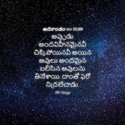 Picture 04 - ఆదికాండం 41:4 TELIRV - అప్పుడు - Bible Verse Picture