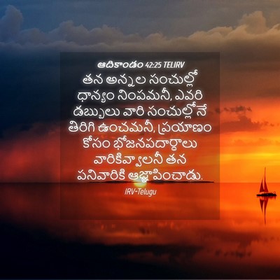 Picture 04 - ఆదికాండం 42:25 TELIRV - తన అన్నల సంచుల్లో - Bible Verse Picture