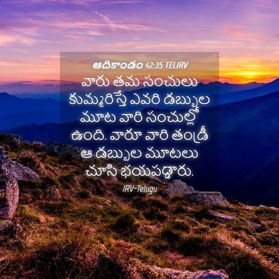 Picture 04 - ఆదికాండం 42:35 TELIRV - వారు తమ సంచులు - Bible Verse Picture