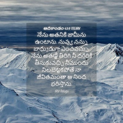Picture 04 - ఆదికాండం 43:9 TELIRV - నేను అతనికి - Bible Verse Picture