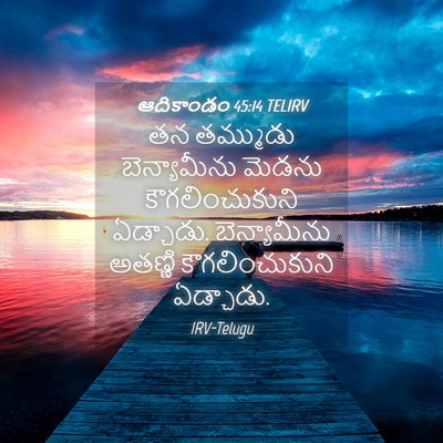 Picture 04 - ఆదికాండం 45:14 TELIRV - తన తమ్ముడు - Bible Verse Picture