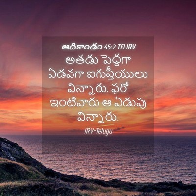 Picture 04 - ఆదికాండం 45:2 TELIRV - అతడు పెద్దగా - Bible Verse Picture