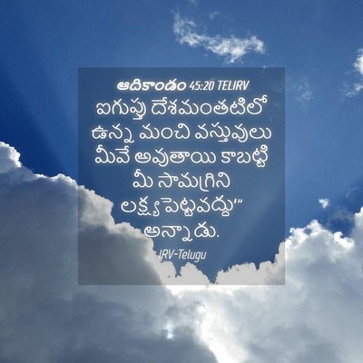 Picture 04 - ఆదికాండం 45:20 TELIRV - ఐగుప్తు - Bible Verse Picture