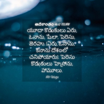 Picture 04 - ఆదికాండం 46:12 TELIRV - యూదా కొడుకులు ఏరు, - Bible Verse Picture