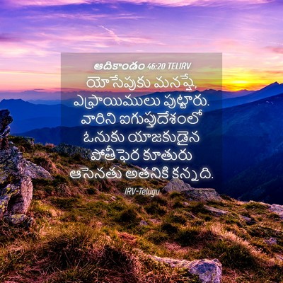 Picture 04 - ఆదికాండం 46:20 TELIRV - యోసేపుకు మనష్షే, - Bible Verse Picture