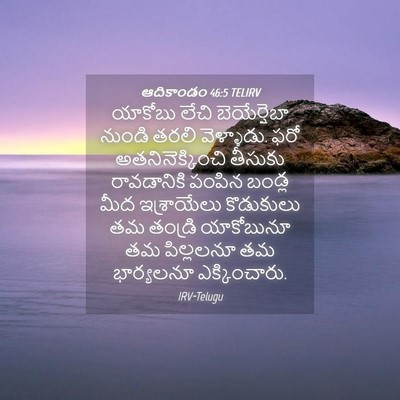 Picture 04 - ఆదికాండం 46:5 TELIRV - యాకోబు లేచి - Bible Verse Picture