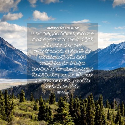 Picture 04 - ఆదికాండం 47:18 TELIRV - ఆ సంవత్సరం గడిచాక, - Bible Verse Picture
