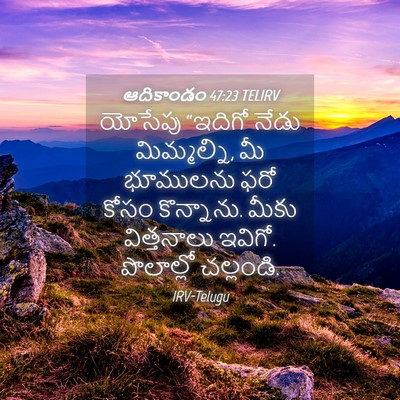 Picture 04 - ఆదికాండం 47:23 TELIRV - యోసేపు “ఇదిగో - Bible Verse Picture