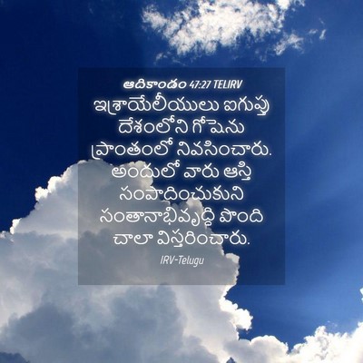 Picture 04 - ఆదికాండం 47:27 TELIRV - ఇశ్రాయేలీయులు - Bible Verse Picture