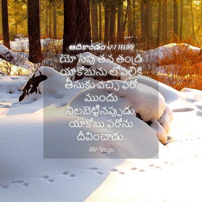 Picture 04 - ఆదికాండం 47:7 TELIRV - యోసేపు తన తండ్రి - Bible Verse Picture