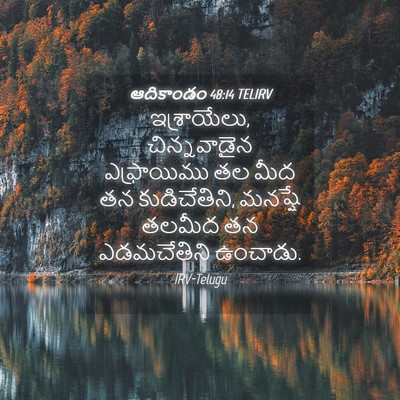 Picture 04 - ఆదికాండం 48:14 TELIRV - ఇశ్రాయేలు, - Bible Verse Picture
