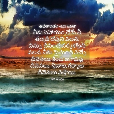 Picture 04 - ఆదికాండం 49:25 TELIRV - నీకు సహాయం చేసే నీ - Bible Verse Picture