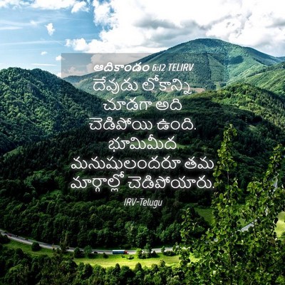 Picture 04 - ఆదికాండం 6:12 TELIRV - దేవుడు లోకాన్ని - Bible Verse Picture