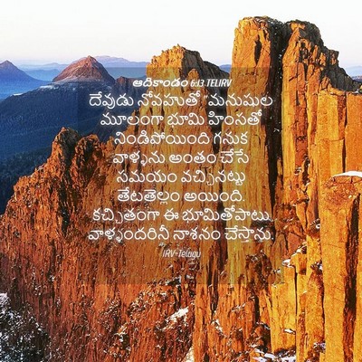 Picture 04 - ఆదికాండం 6:13 TELIRV - దేవుడు నోవహుతో - Bible Verse Picture
