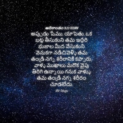 Picture 04 - ఆదికాండం 9:23 TELIRV - అప్పుడు షేము, - Bible Verse Picture