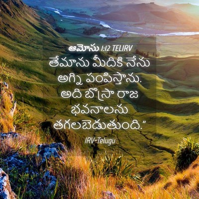 Picture 04 - ఆమోసు 1:12 TELIRV - తేమాను మీదికి - Bible Verse Picture