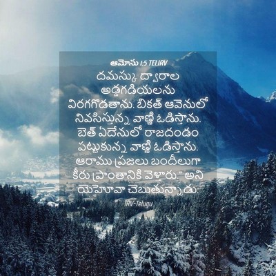 Picture 04 - ఆమోసు 1:5 TELIRV - దమస్కు ద్వారాల - Bible Verse Picture