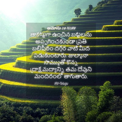 Picture 04 - ఆమోసు 2:8 TELIRV - తాకట్టుగా ఉంచిన - Bible Verse Picture