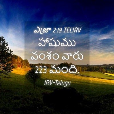 Picture 04 - ఎజ్రా 2:19 TELIRV - హాషుము వంశం వారు 223 - Bible Verse Picture