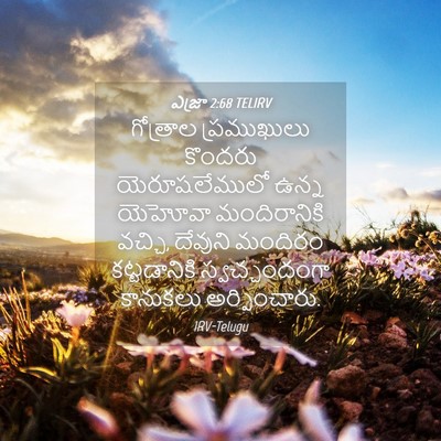 Picture 04 - ఎజ్రా 2:68 TELIRV - గోత్రాల ప్రముఖులు - Bible Verse Picture