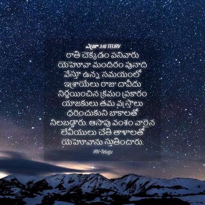Picture 04 - ఎజ్రా 3:10 TELIRV - రాతి చెక్కడం - Bible Verse Picture