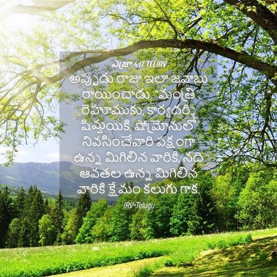Picture 04 - ఎజ్రా 4:17 TELIRV - అప్పుడు రాజు ఇలా - Bible Verse Picture