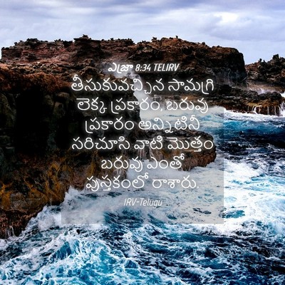Picture 04 - ఎజ్రా 8:34 TELIRV - తీసుకువచ్చిన - Bible Verse Picture