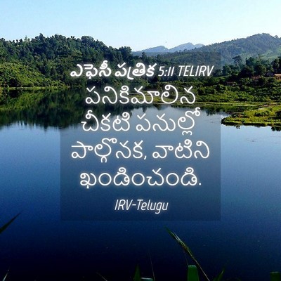 Picture 04 - ఎఫెసీ పత్రిక 5:11 TELIRV - పనికిమాలిన చీకటి - Bible Verse Picture