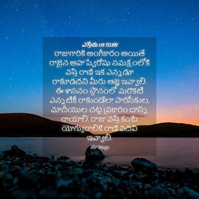 Picture 04 - ఎస్తేరు 1:19 TELIRV - రాజుగారికి - Bible Verse Picture