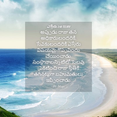 Picture 04 - ఎస్తేరు 2:18 TELIRV - అప్పుడు రాజు తన - Bible Verse Picture