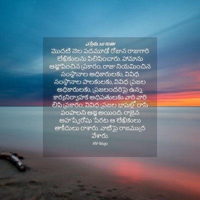 Picture 04 - ఎస్తేరు 3:12 TELIRV - మొదటి నెల పదమూడో - Bible Verse Picture