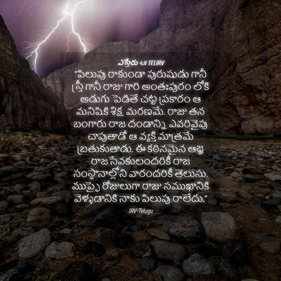 Picture 04 - ఎస్తేరు 4:11 TELIRV - “పిలుపు రాకుండా - Bible Verse Picture