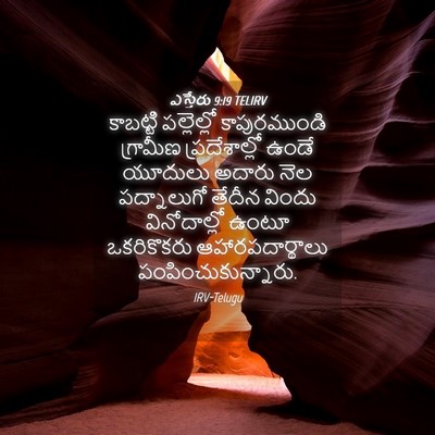 Picture 04 - ఎస్తేరు 9:19 TELIRV - కాబట్టి పల్లెల్లో - Bible Verse Picture