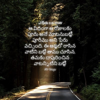 Picture 04 - ఎస్తేరు 9:26 TELIRV - ఆ విధంగా ఆ రోజులకు - Bible Verse Picture